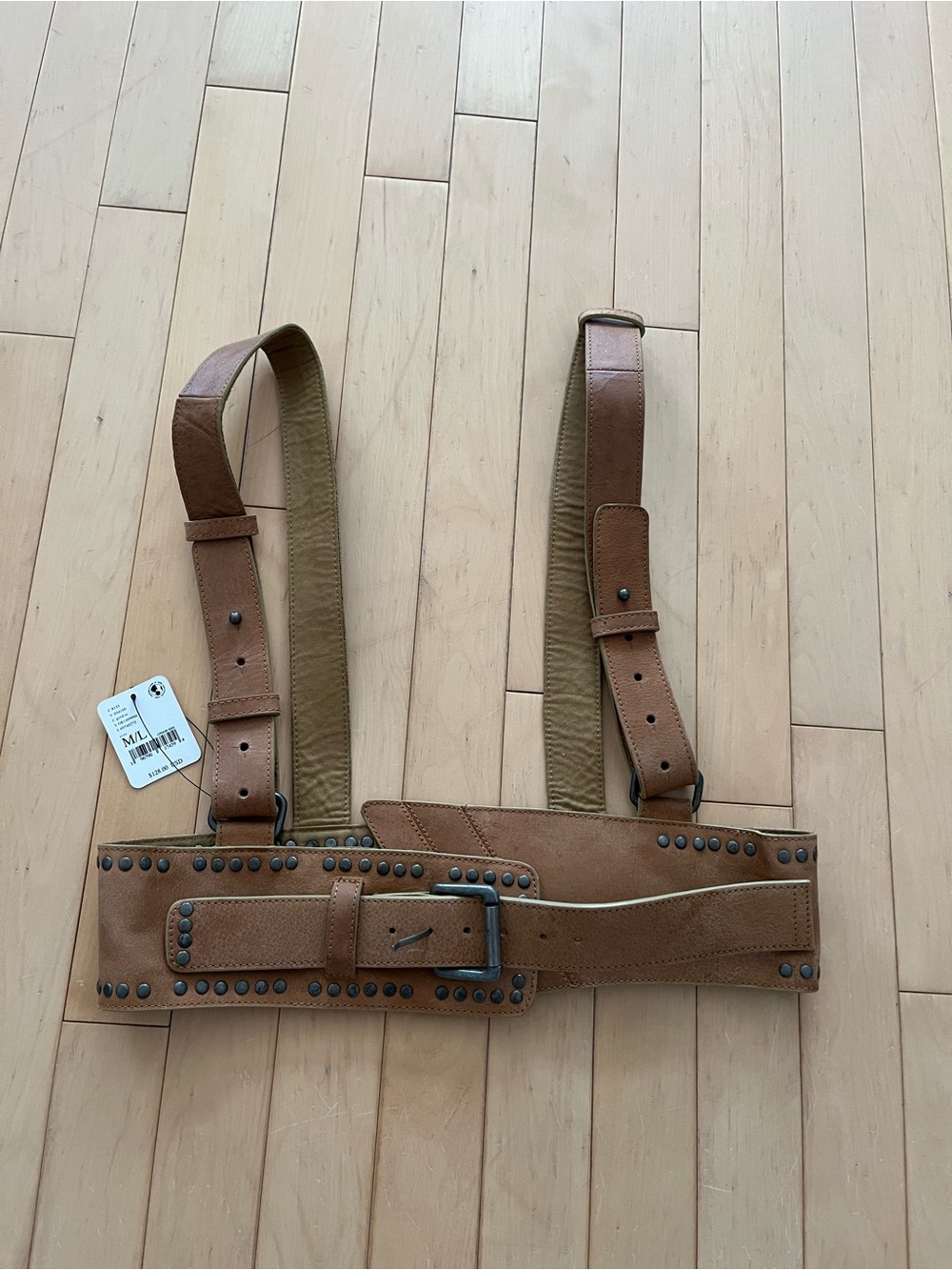 Free People Maya Brown Studded Leather Harness